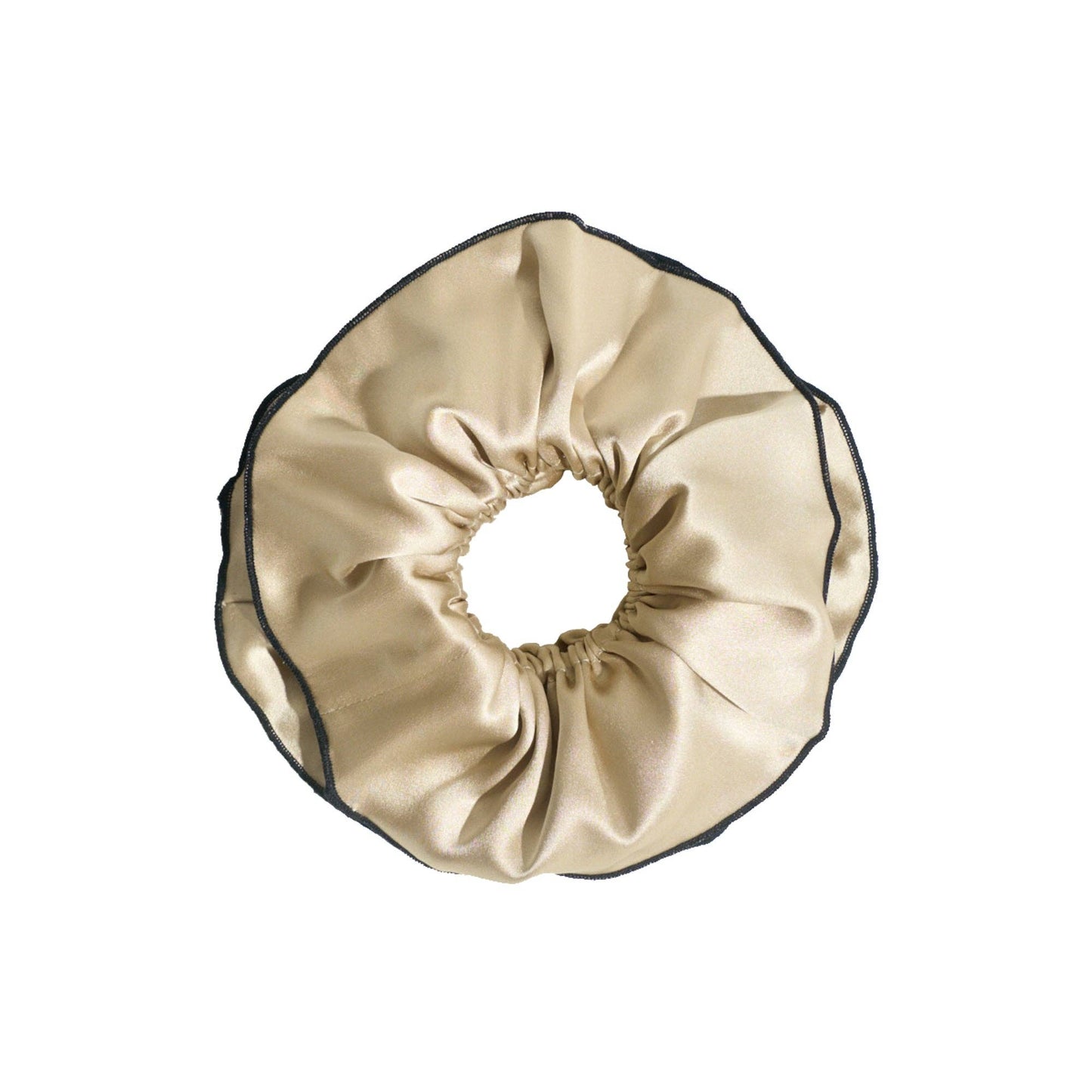 Double-Layer Oversized Silk Scrunchie in Cream