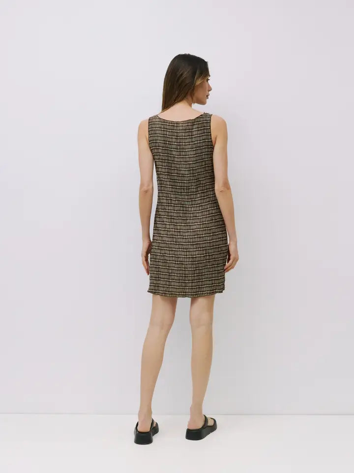 The Sabrina Dress in Crinkle Brown