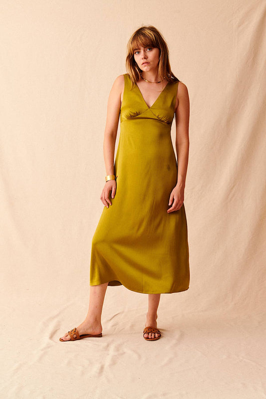 The Sable Sleeveless Dress in Olive