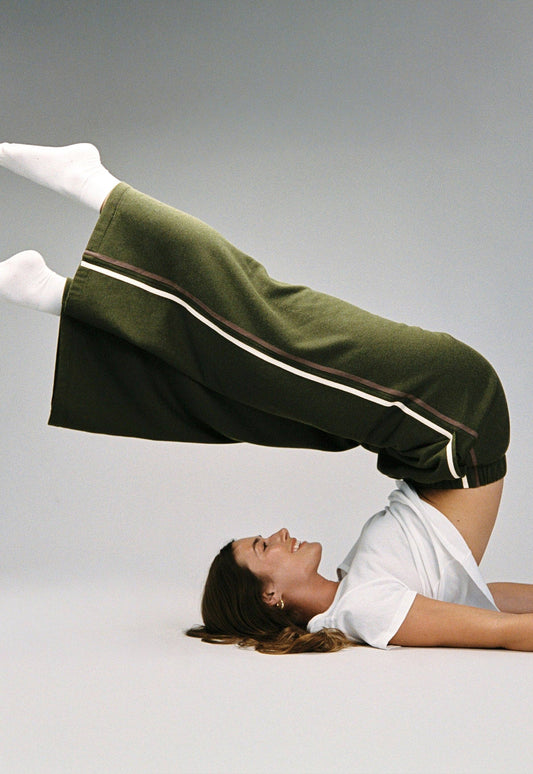 Fleece Track Pant in Olive