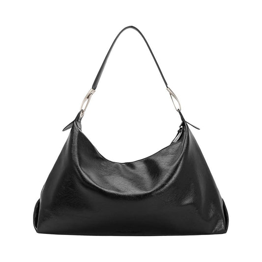 Charlie Recycled Vegan Shoulder Bag in Black