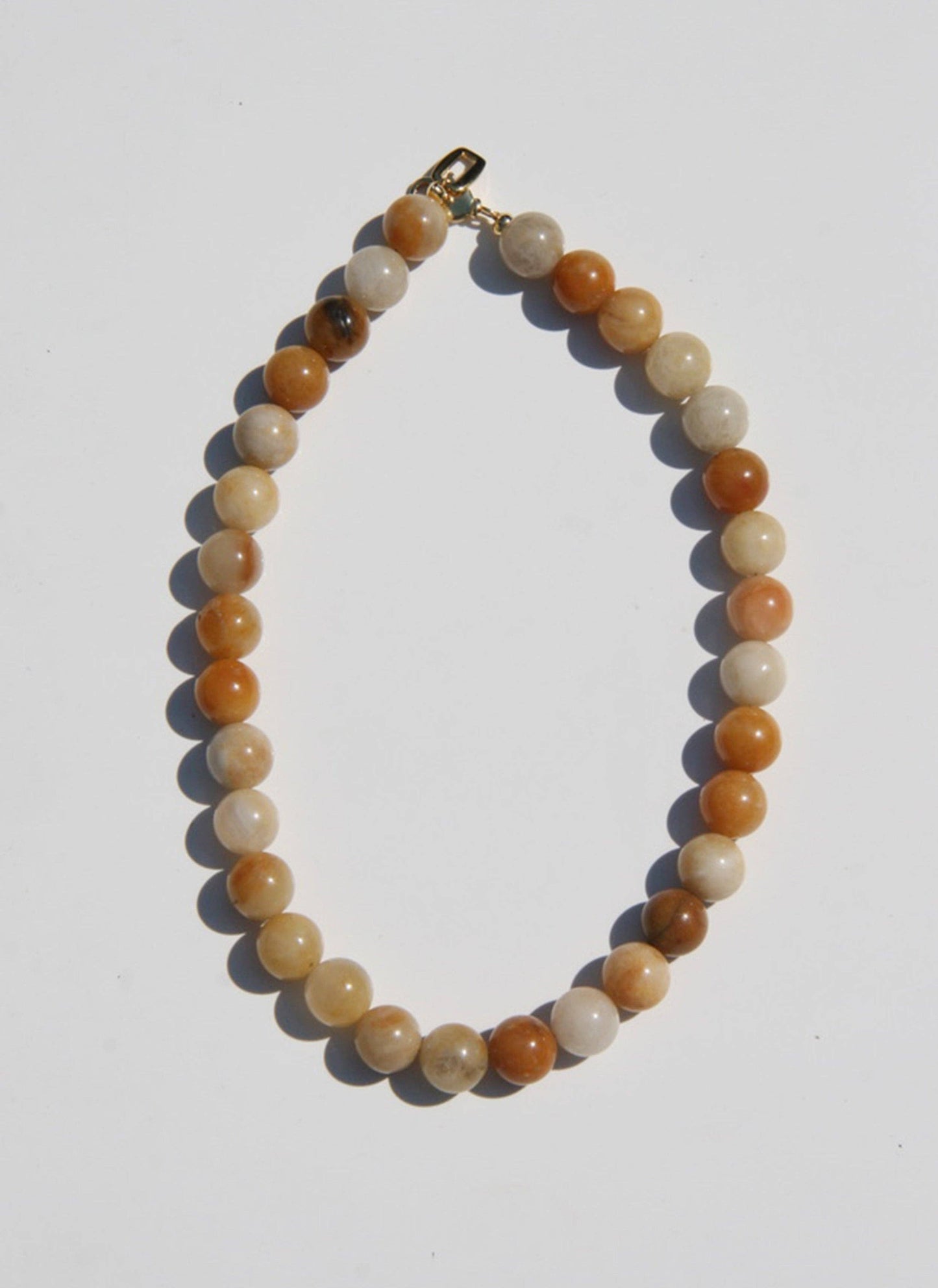 Caramel Yellow Topaz Beaded Necklace 16"