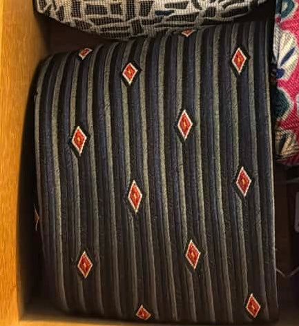 Black Ribbed Holiday Knit and silk tie for Amanda