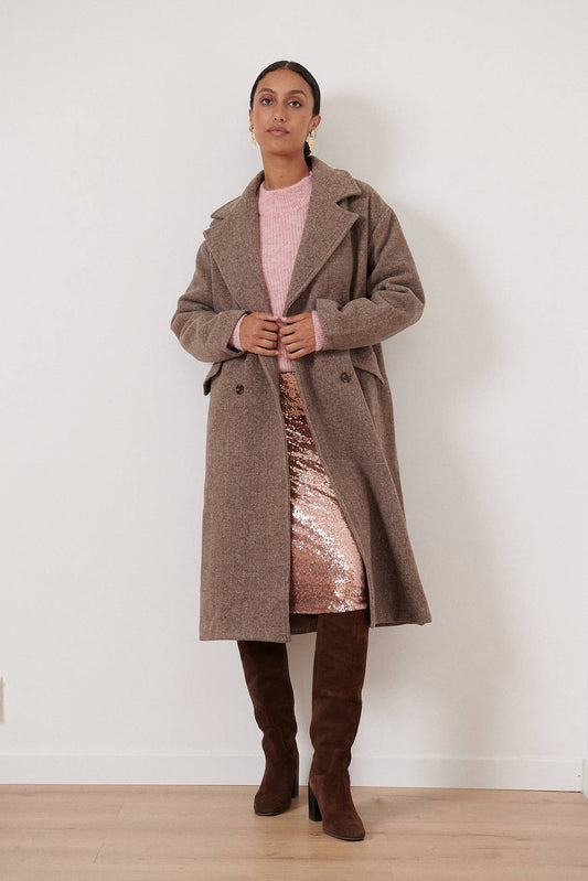 The Travis Wool Coat in Cappuccino