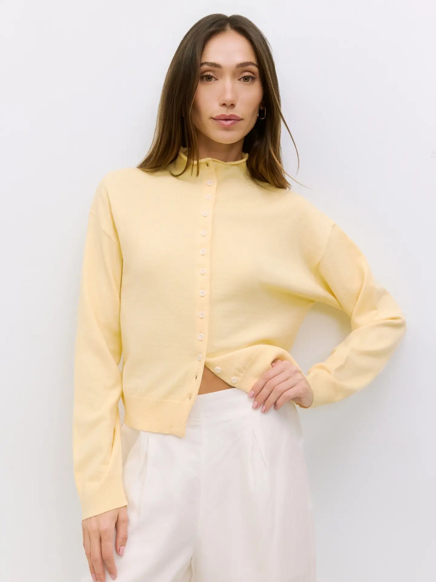 The Brooks Cardigan in Yellow