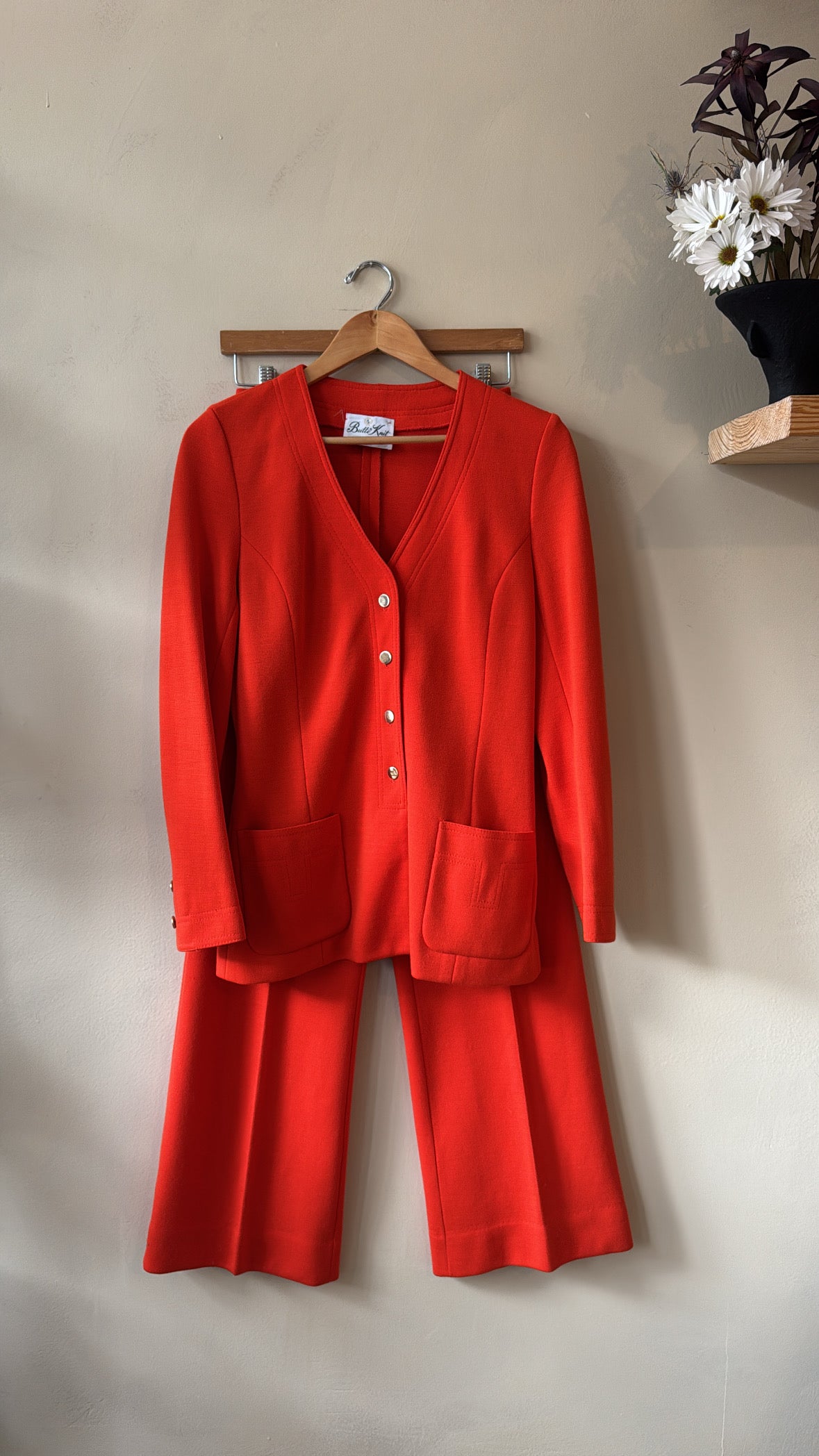 1970's Cherry Red Leisure Suit