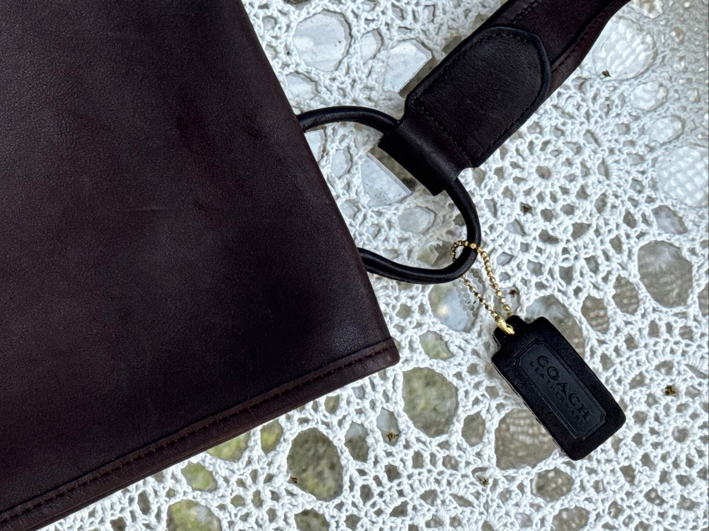 Rare 1970s Coach Mocha Suspender Bag (9490)