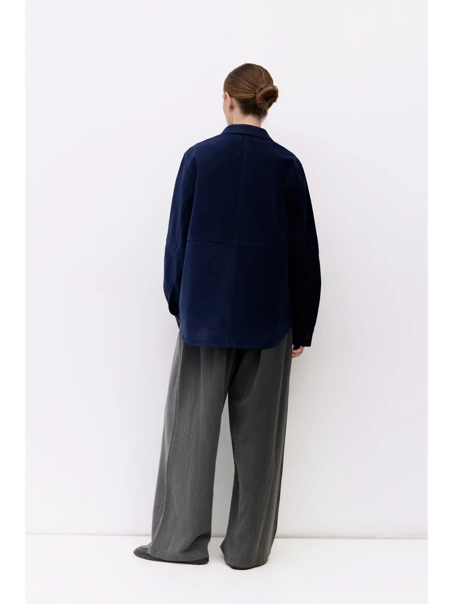 The Dean Faux Suede Jacket in Indigo