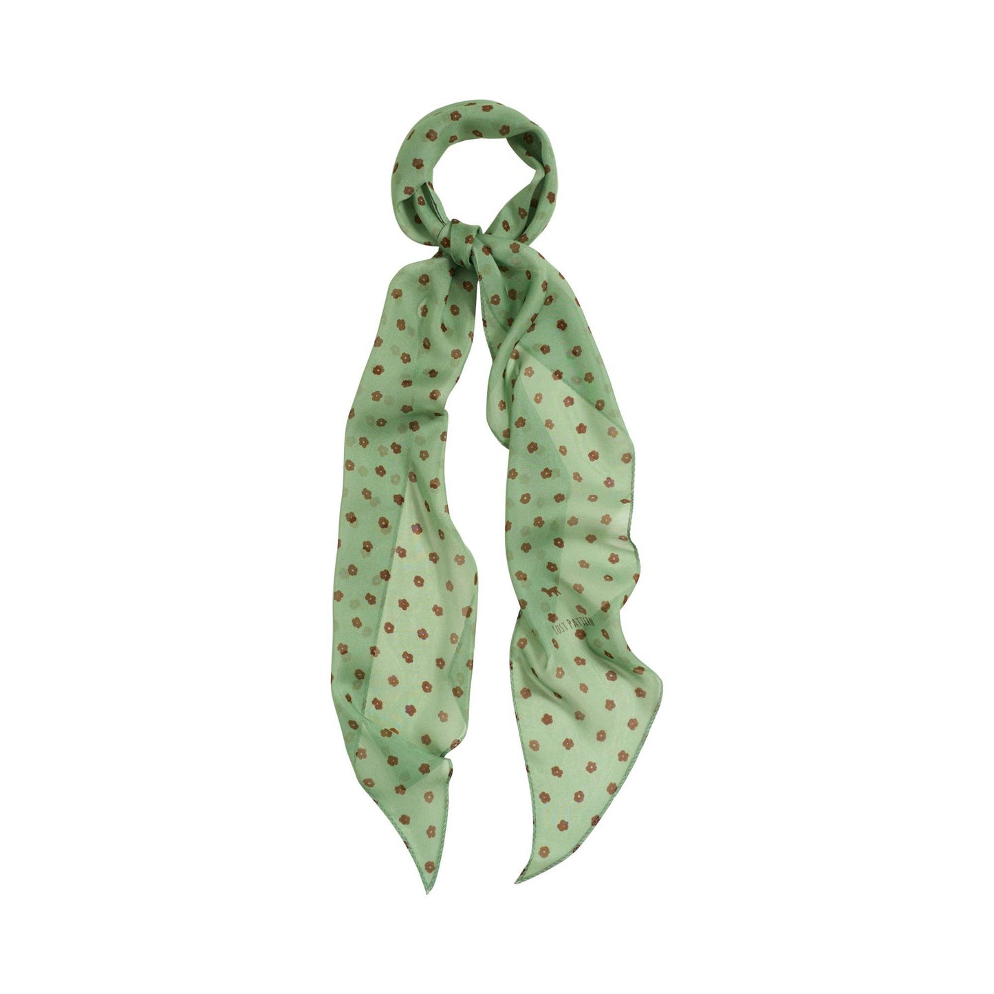 Petal Veil Silk Chiffon Neck Scarf in Matcha Green
