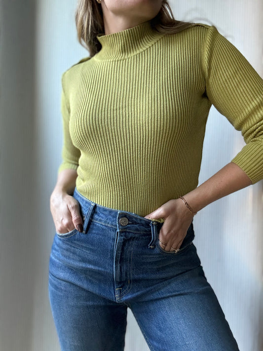 Vintage Laundry by Shelli Segal knit top in Chartreuse