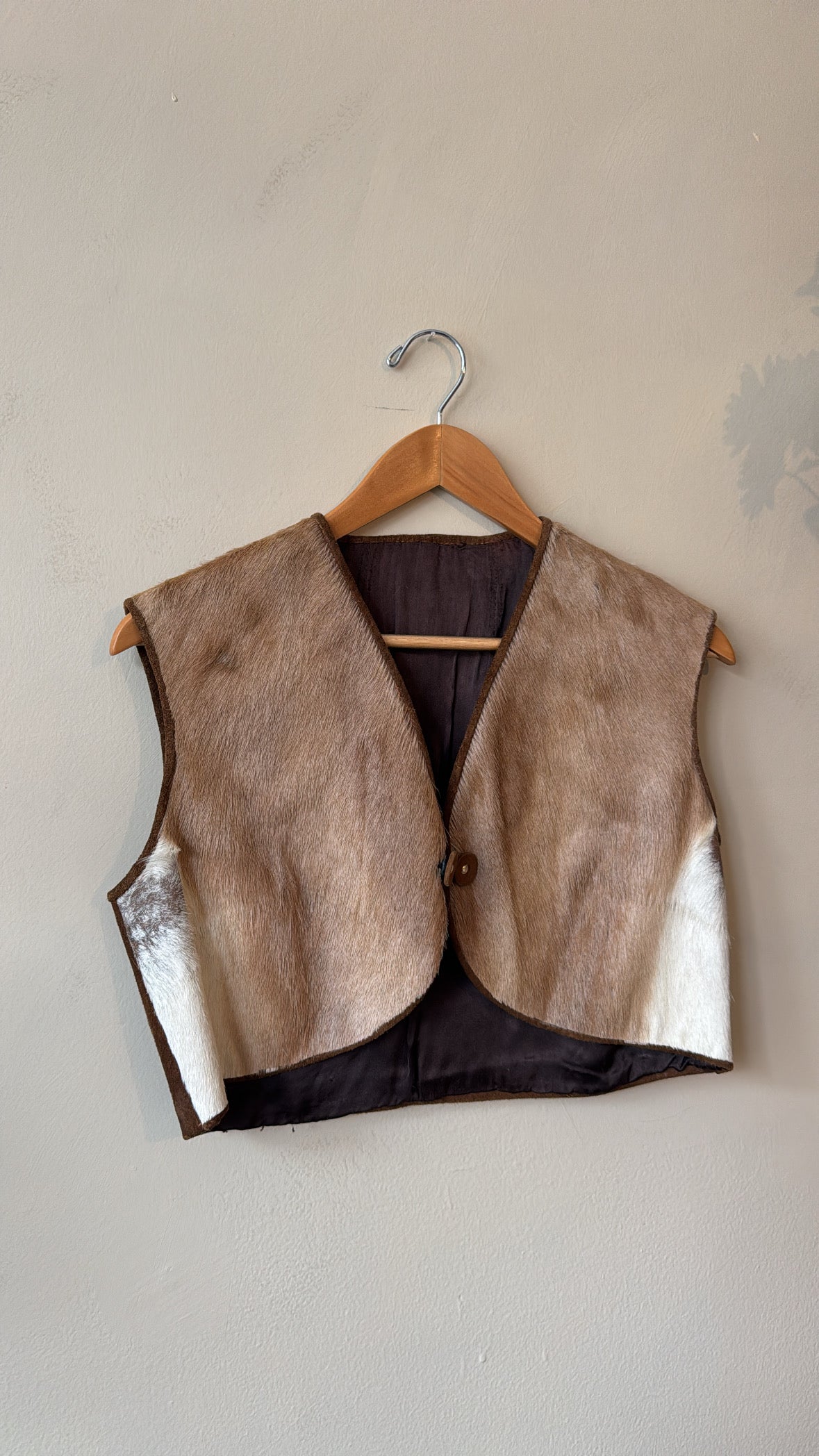 1970's Cropped Cowhide Vest
