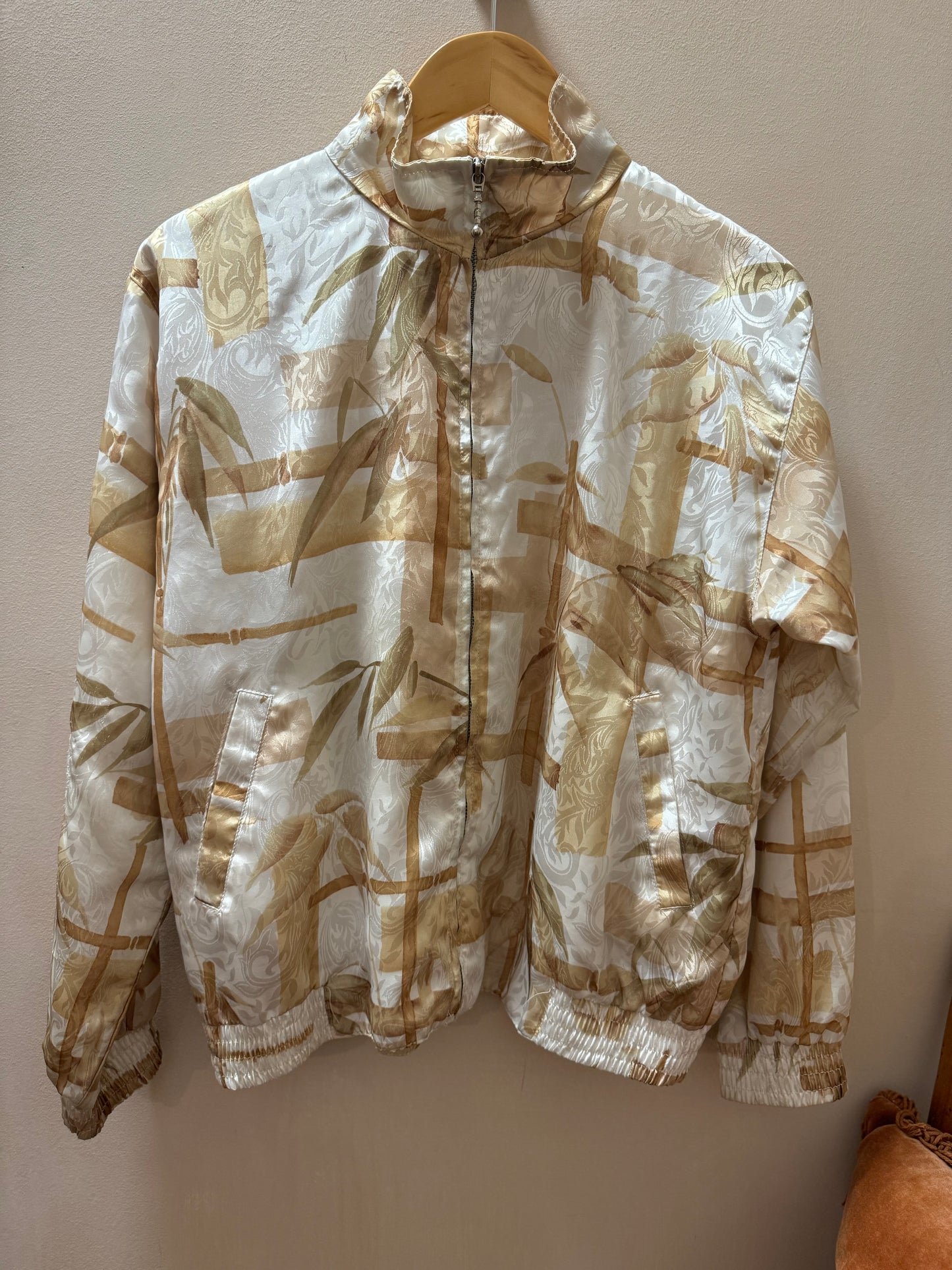 Vintage Shiny Bamboo Bomber Jacket