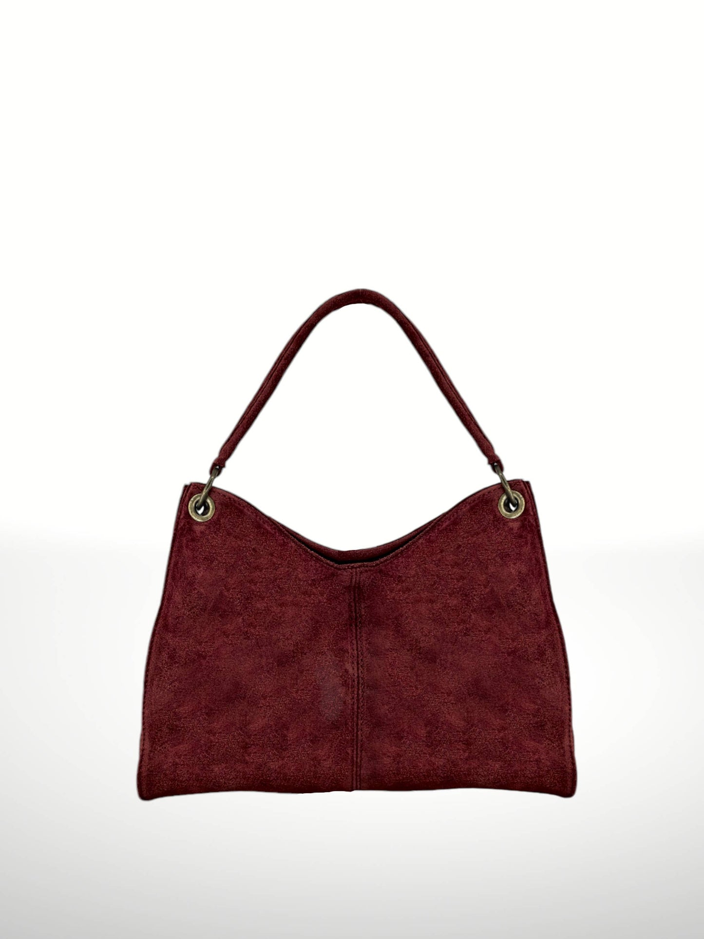 Riccio Suede Bag in Dark red