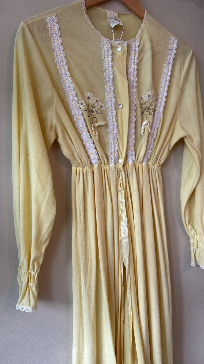 1970s Mia Yellow House Robe / Duster