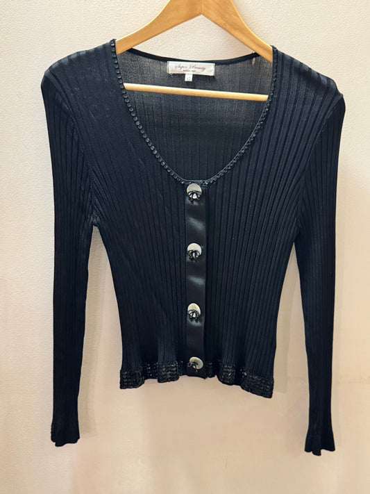 Black Ribbed Holiday Knit