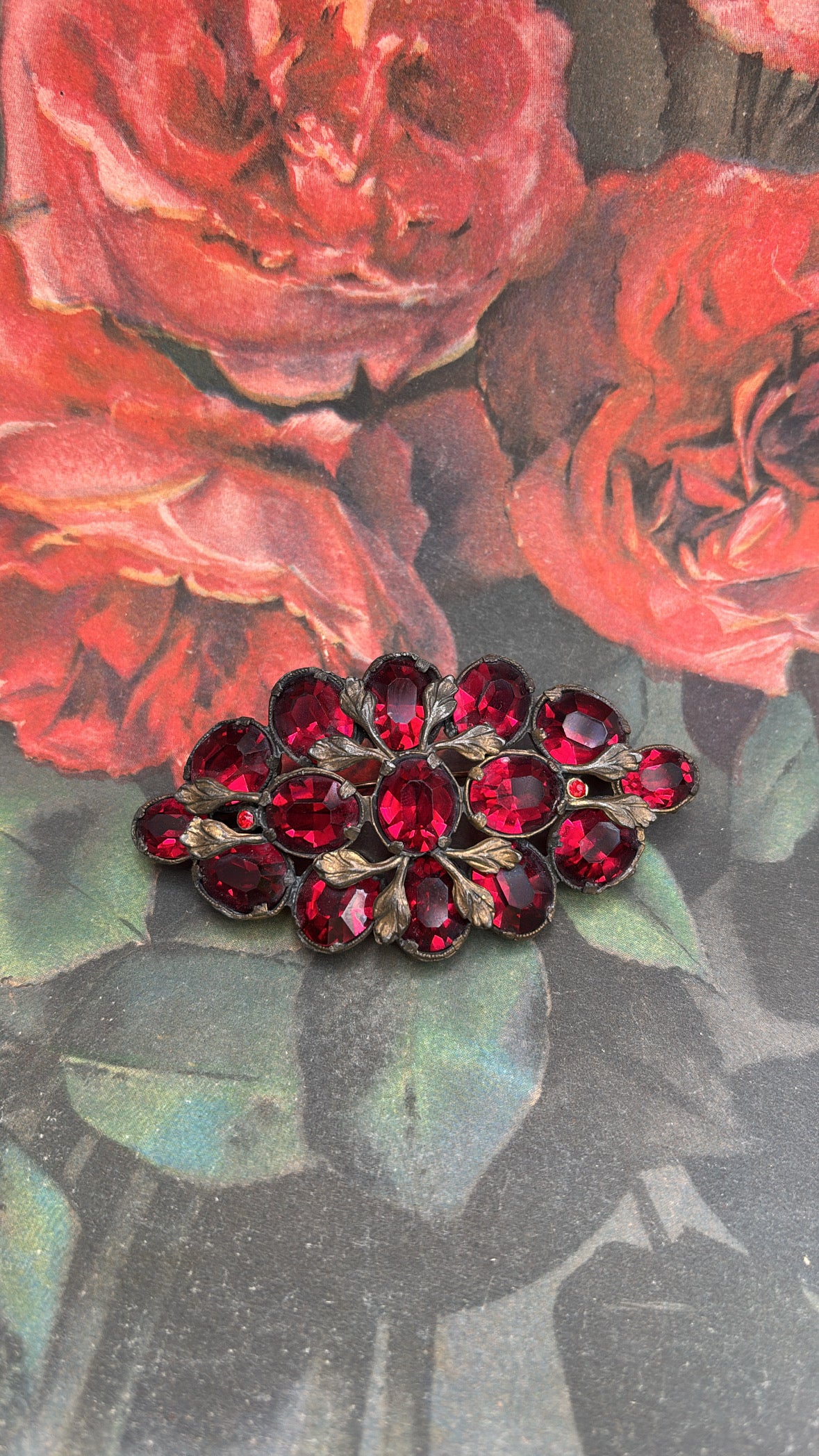 Red Jewel Costume Jewelry Brooch