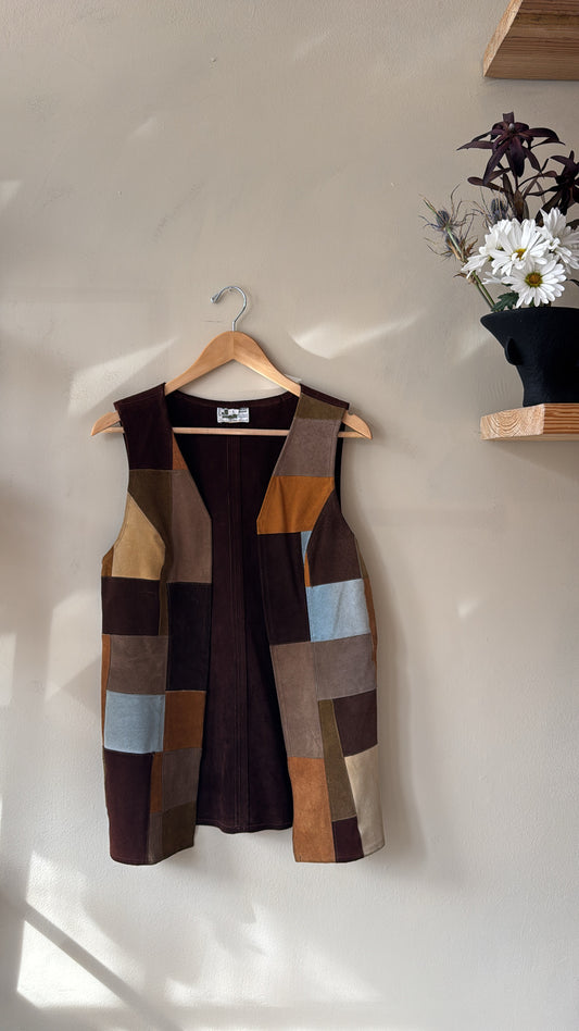 1970's Patchwork suede vest