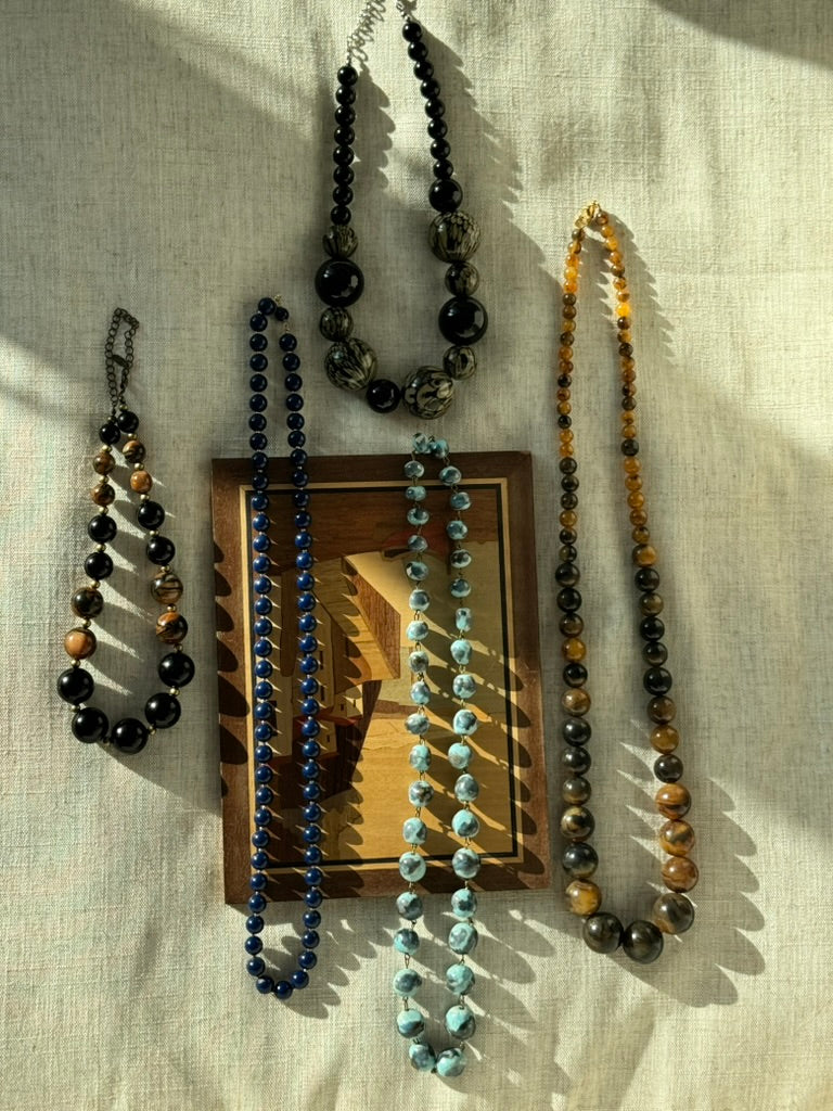 Vintage Multi-Brown Beaded Necklace