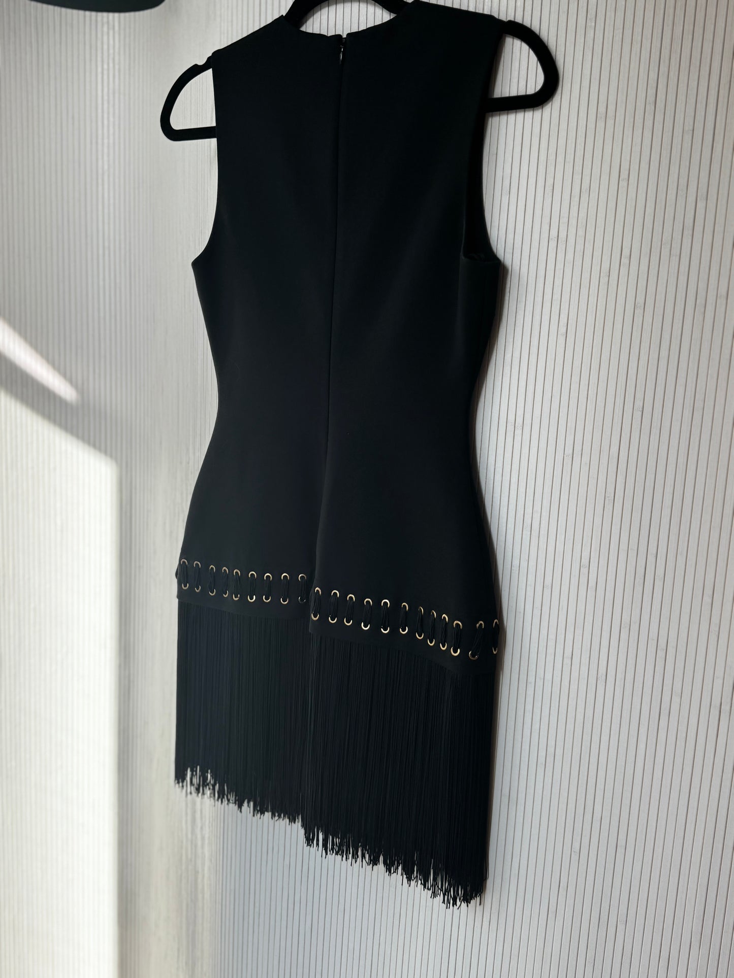 Elizabeth & James Black Fringe Party Dress