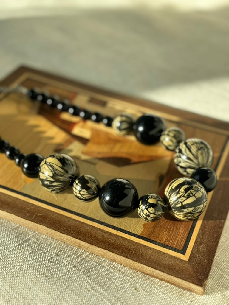 Vintage Multi-Brown Beaded Necklace