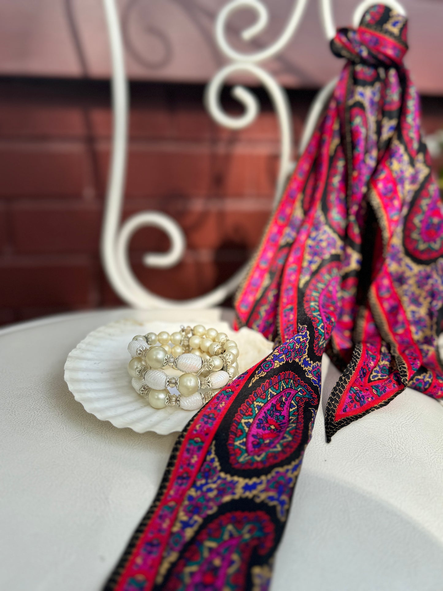 Vintage Faux Pearl Beaded Wrap bracelet