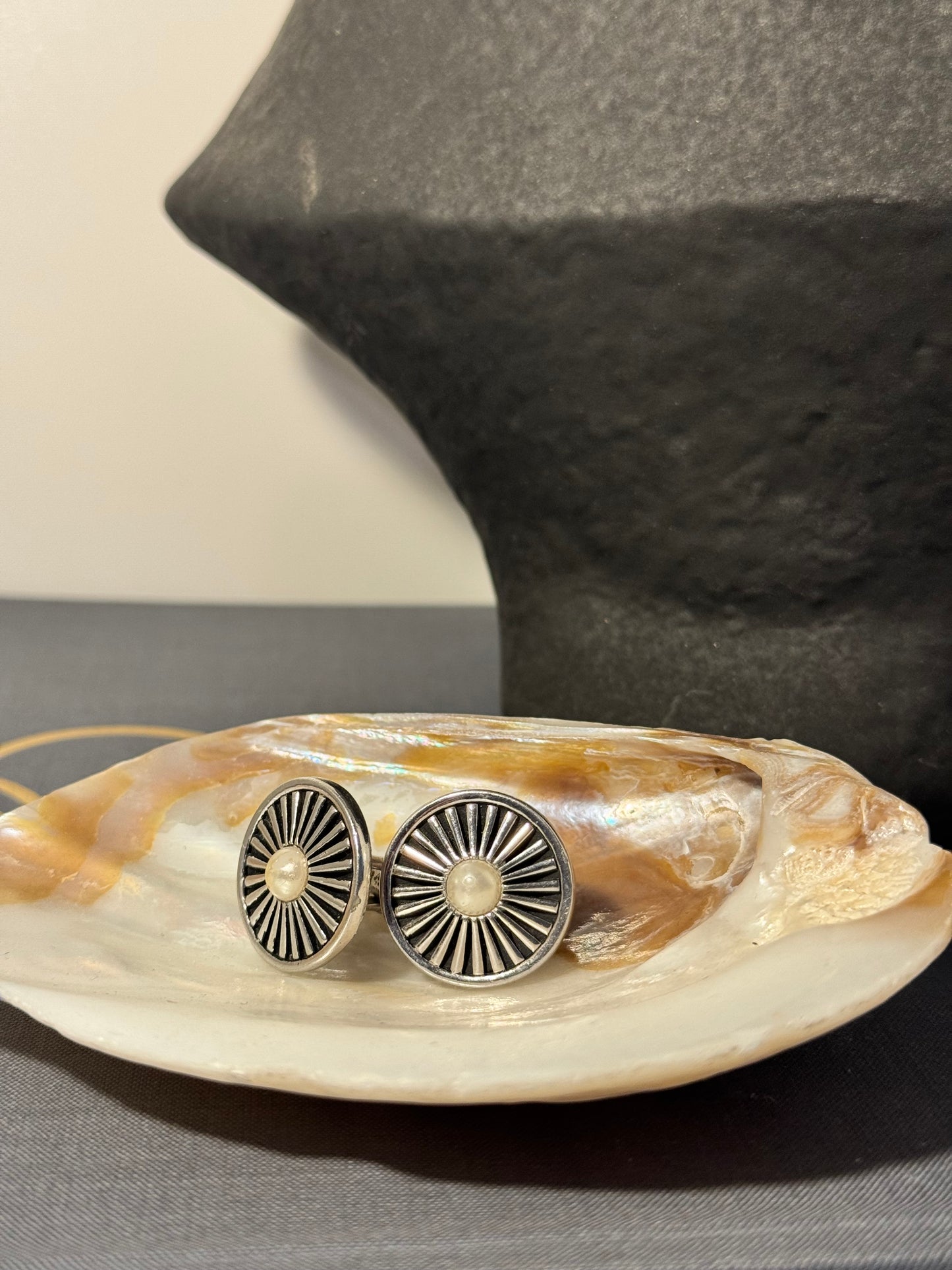 Vintage Faux Pearl Cuff Links