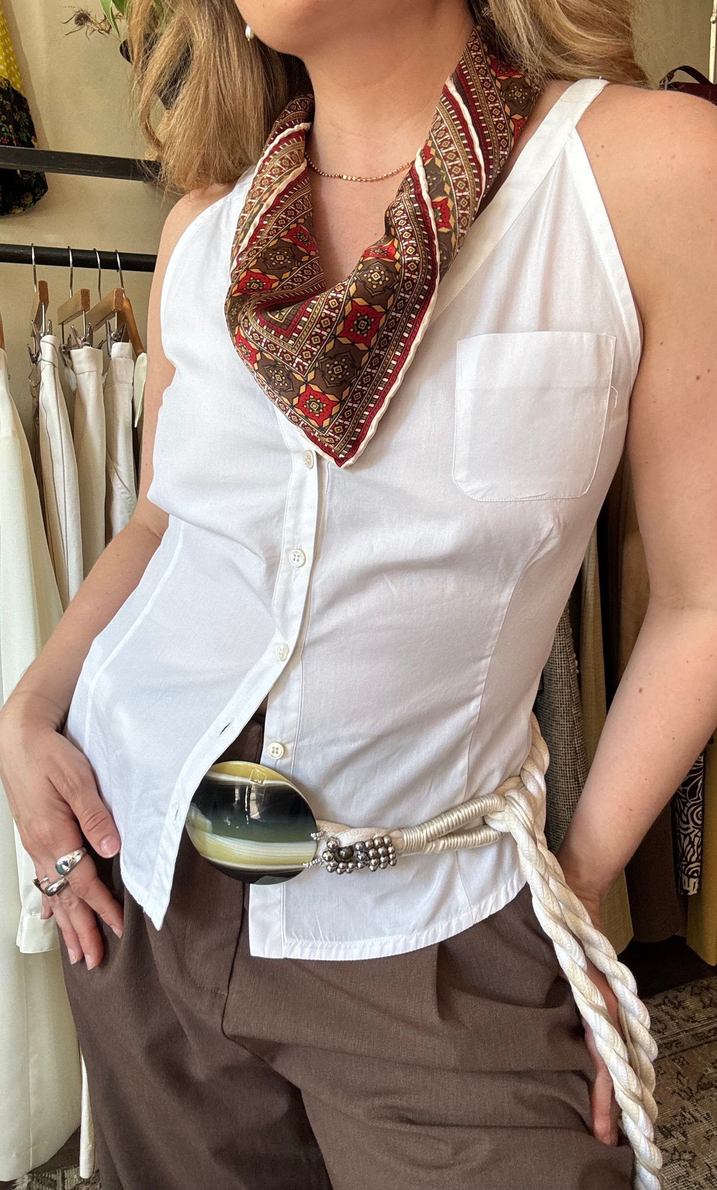 Vintage Square Muted Deco scarf