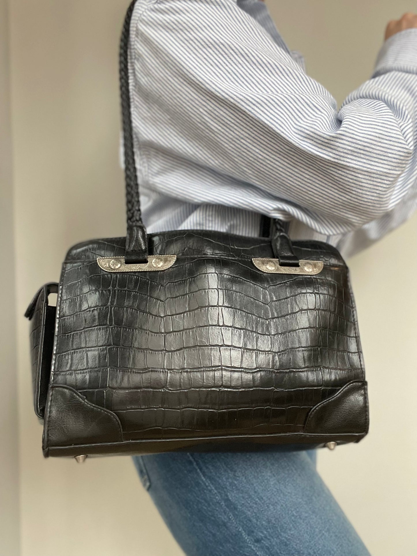 Vintage snakeskin western bag