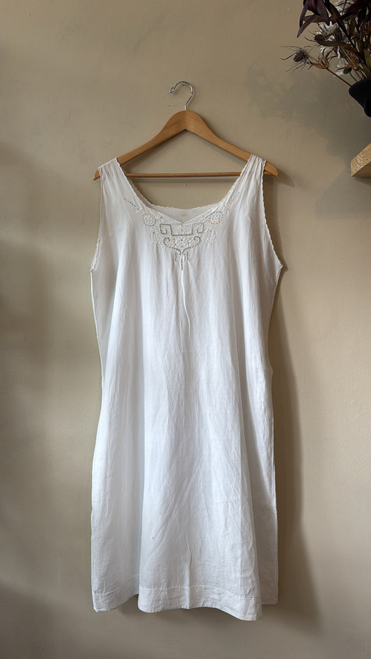 Antique 1920's Cotton Embroidered Dress