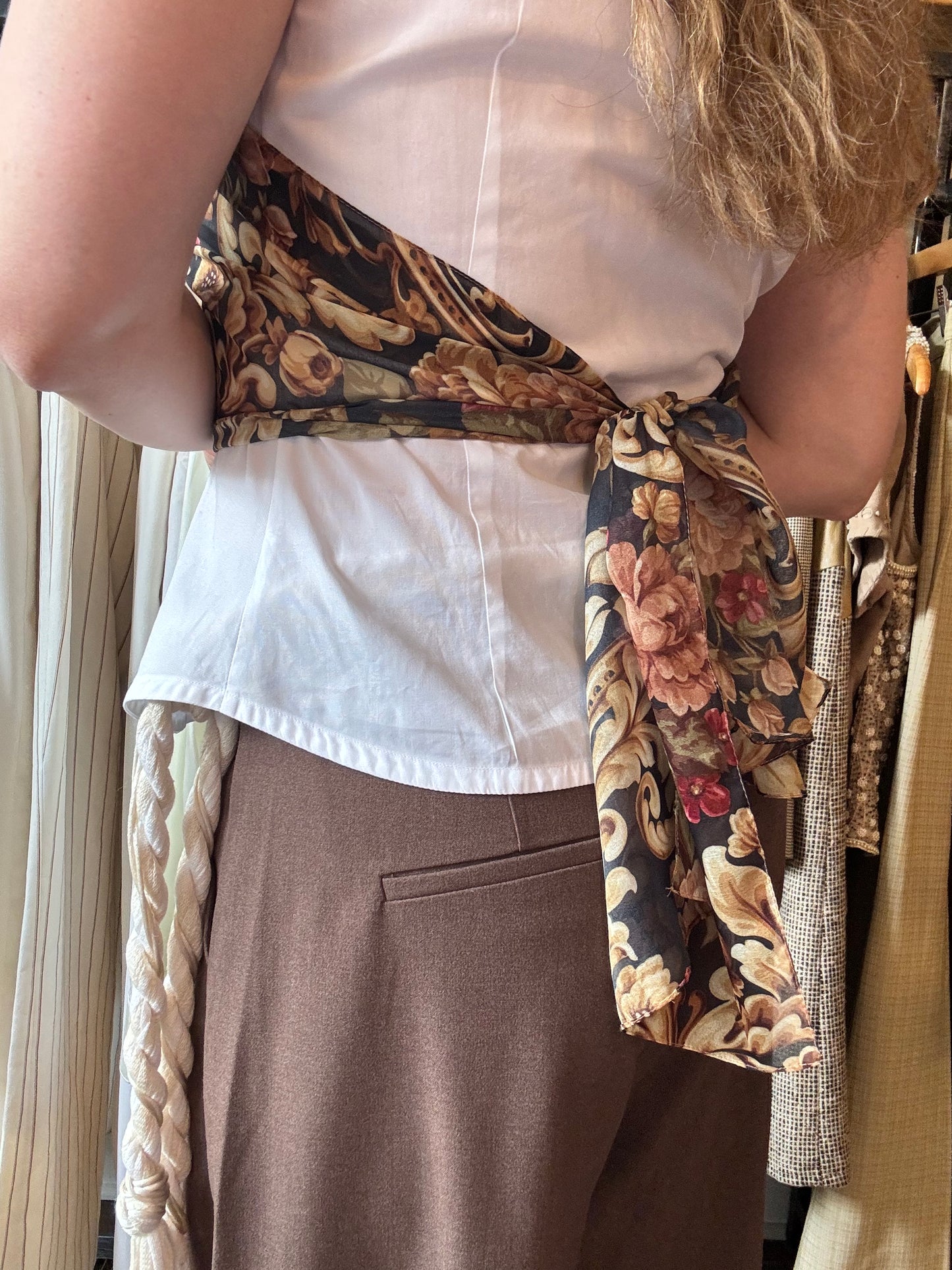 Vintage Floral Rectangular Scarf