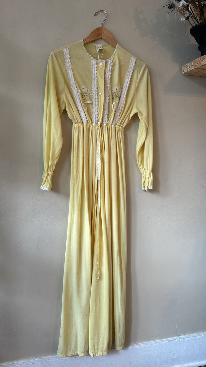 1970s Mia Yellow House Robe / Duster