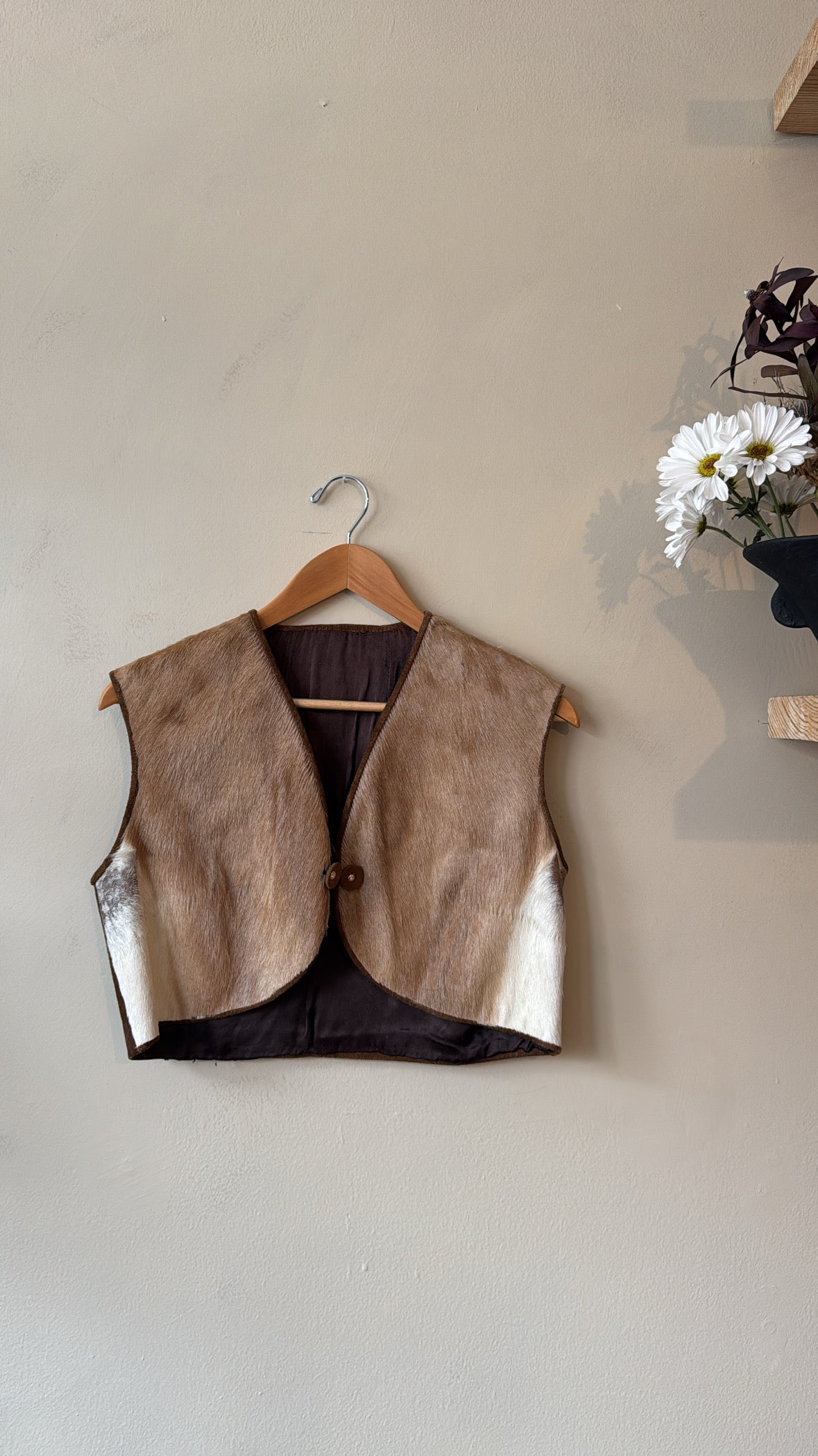 1970's Cropped Cowhide Vest