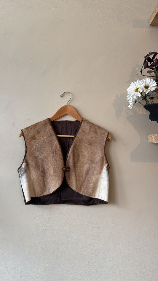1970's Cropped Cowhide Vest