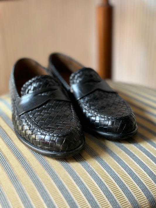 Vintage Italian Woven Leather Loafer