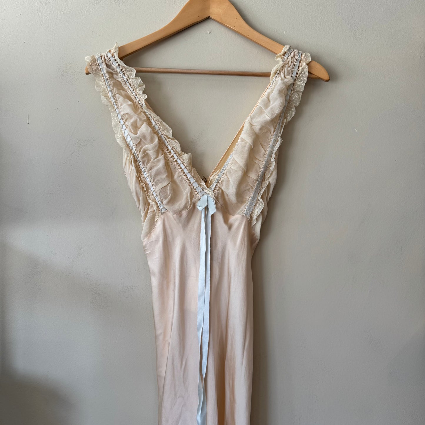 1930s Silk Cream Slip Dress