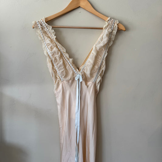 1930s Silk Cream Slip Dress