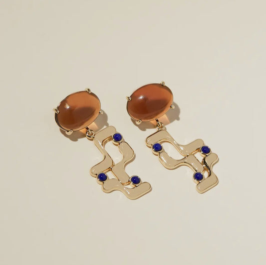 The Halsted Earrings - Amber