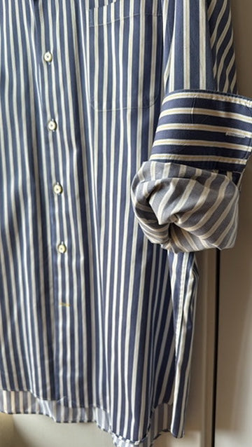 100% Cotton Blue & Yellow Pinstripe Oxford Button Down