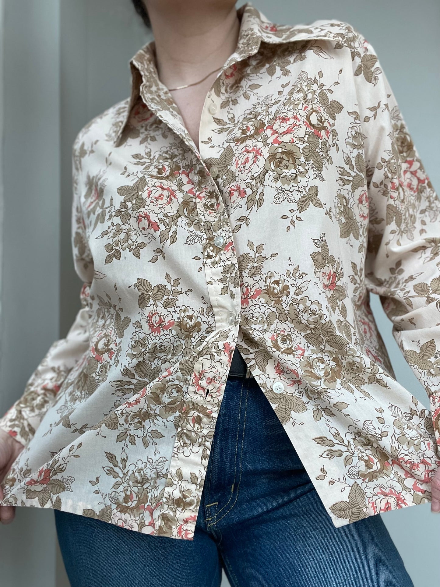 Vintage 1970s Floral Blouse