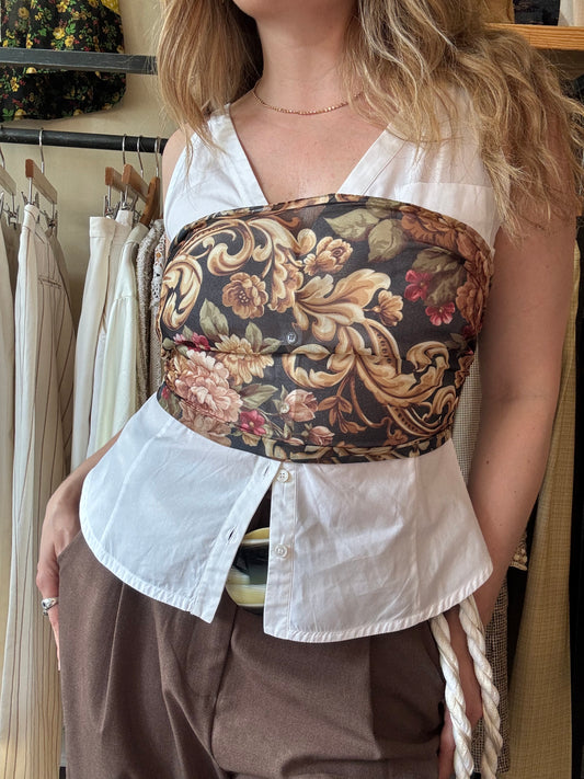 Vintage Floral Rectangular Scarf