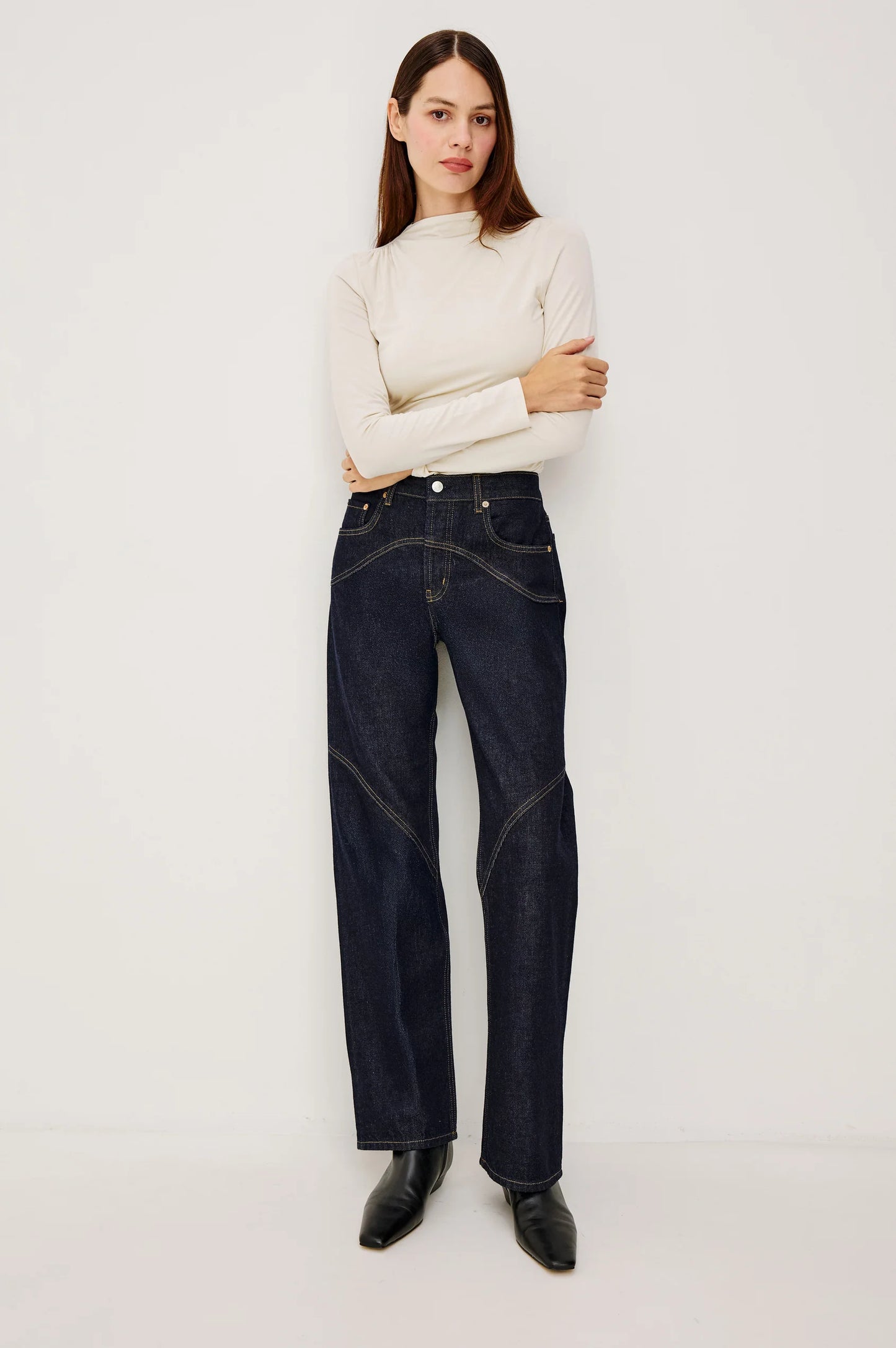Rails Del Mar Saddle Seam Boyfriend Denim Midnight Blue