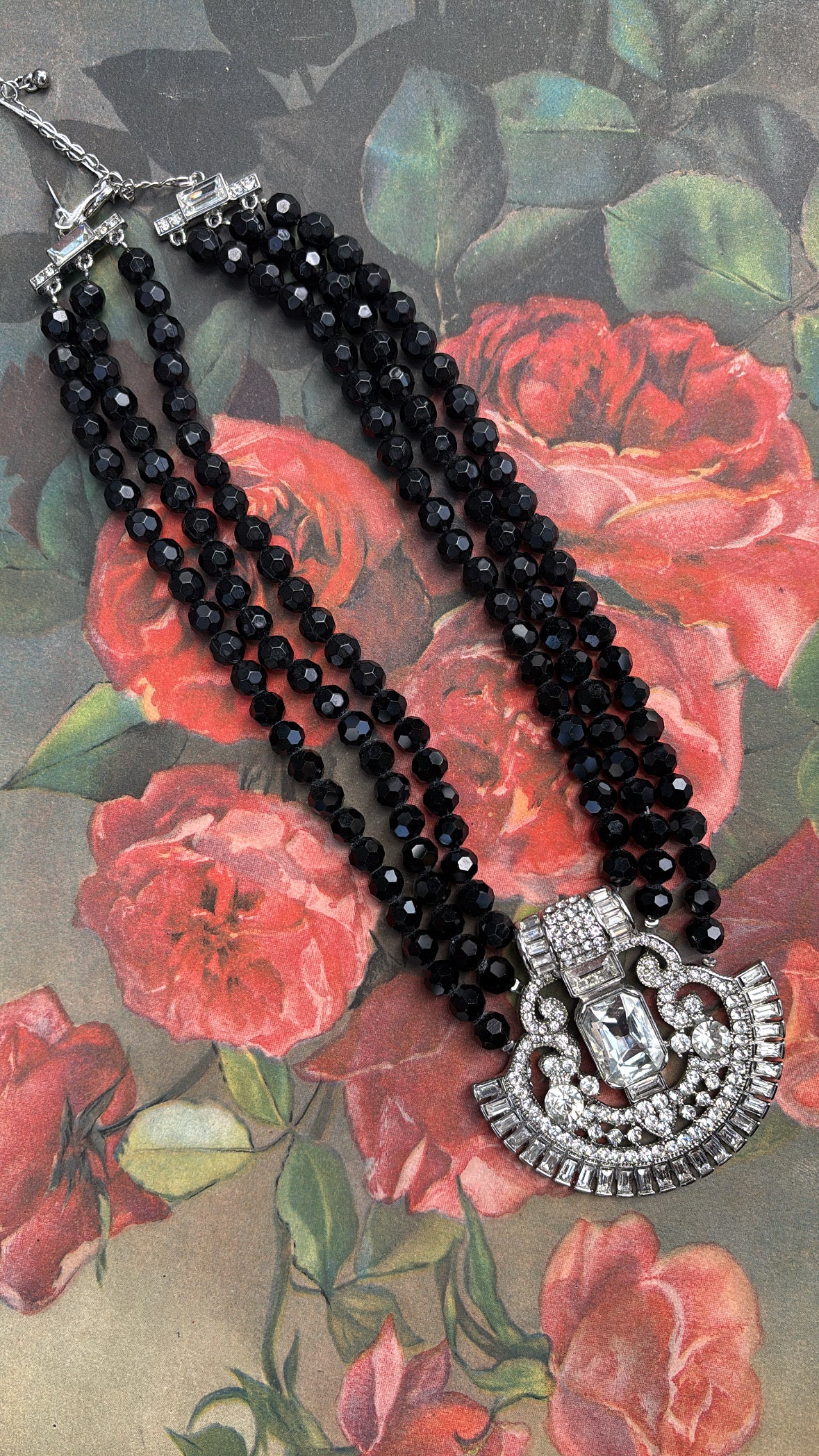 Jill Rhinestone Costume Necklace