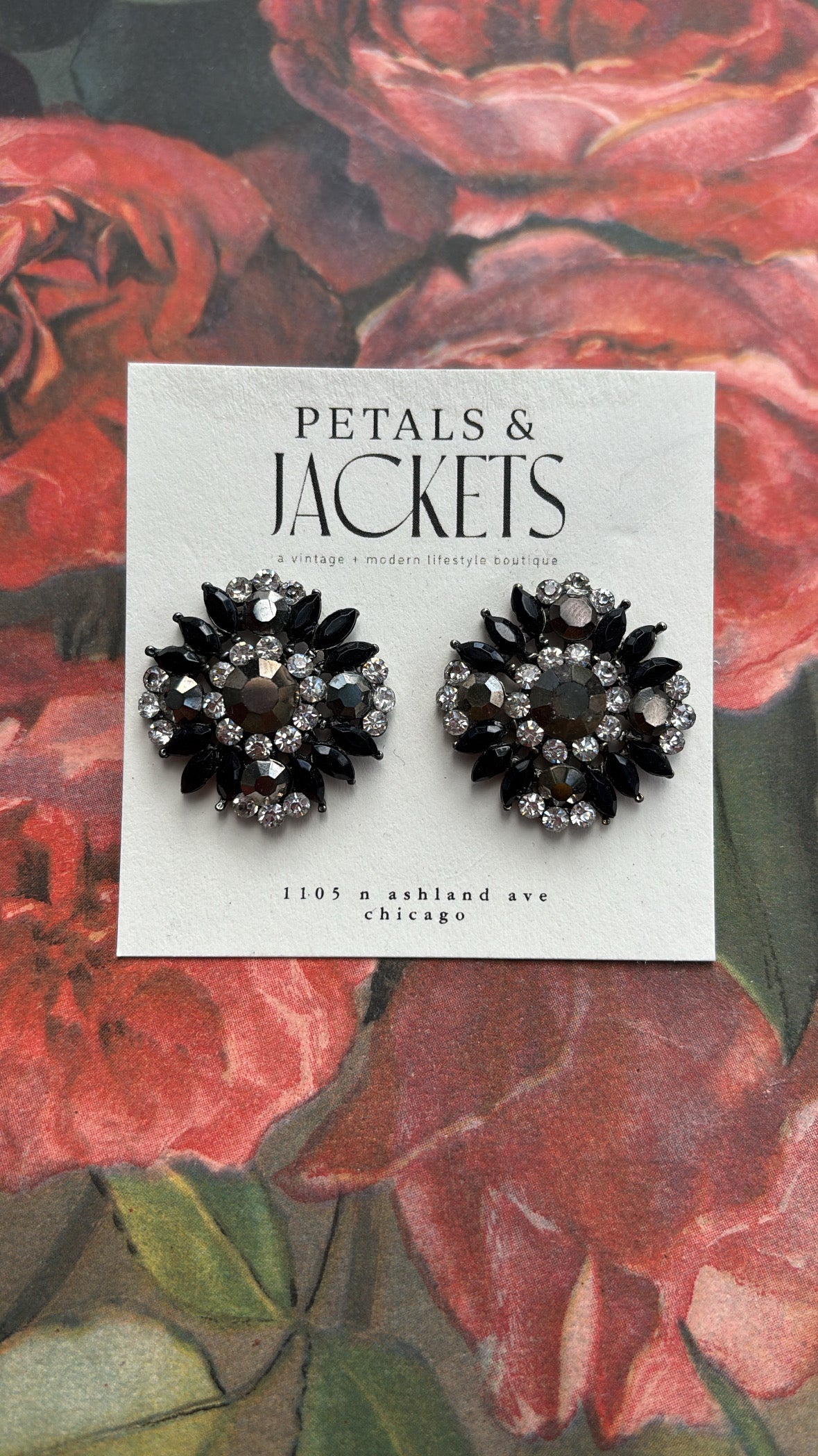 1980's Rhinestone Costume Earrings