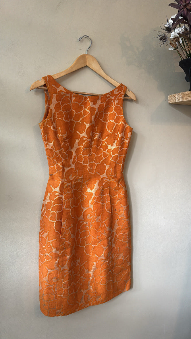 1950s Mia Floral Brocade Shift Dress