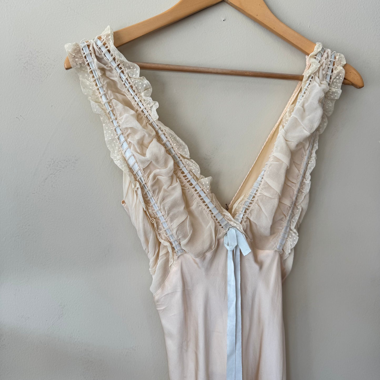 1930s Silk Cream Slip Dress