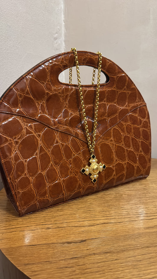 1970s bag and cross necklace (for Emily)