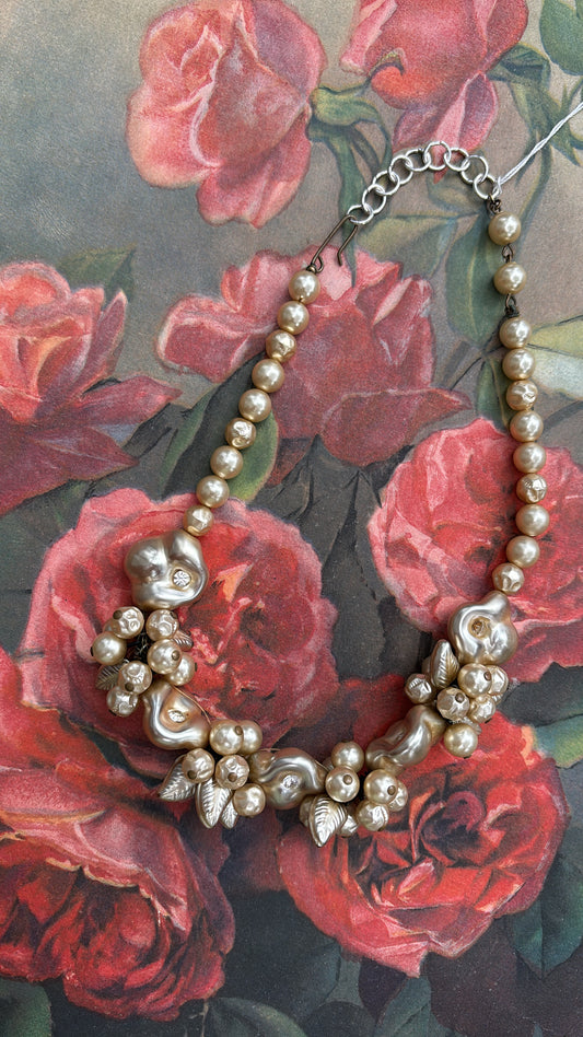 Baroque Pearl & Rhinestone Choker