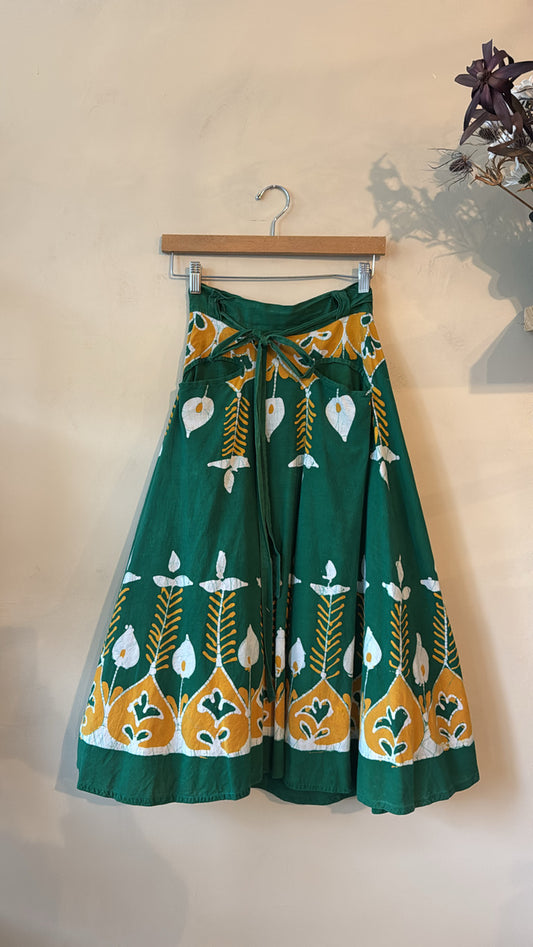 1960s / 1970s Botanical Print Wrap Skirt
