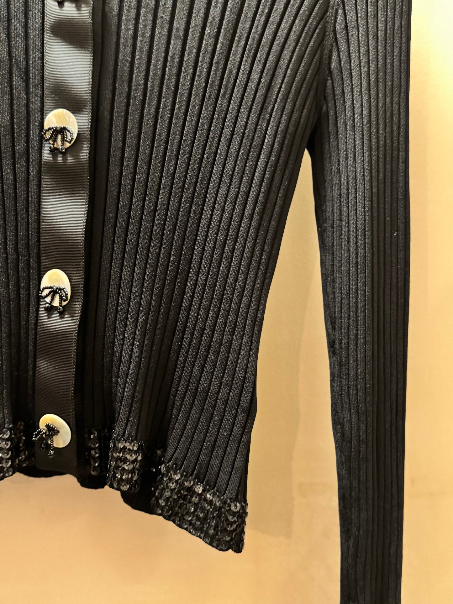 Black Ribbed Holiday Knit