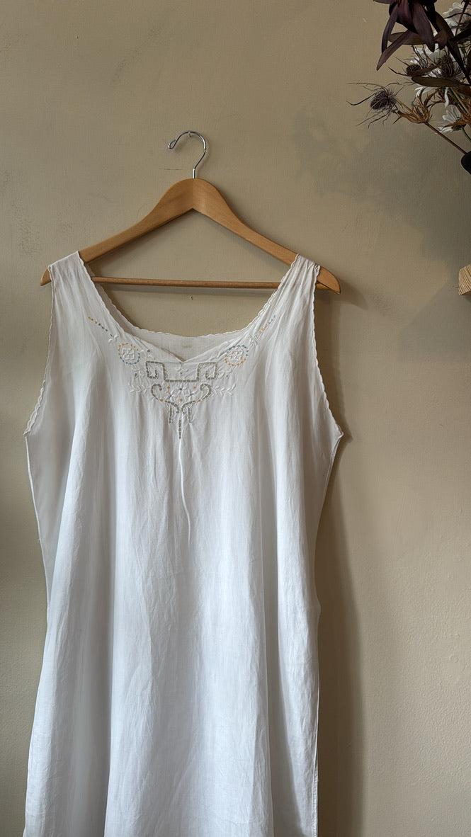 Antique 1920's Cotton Embroidered Dress